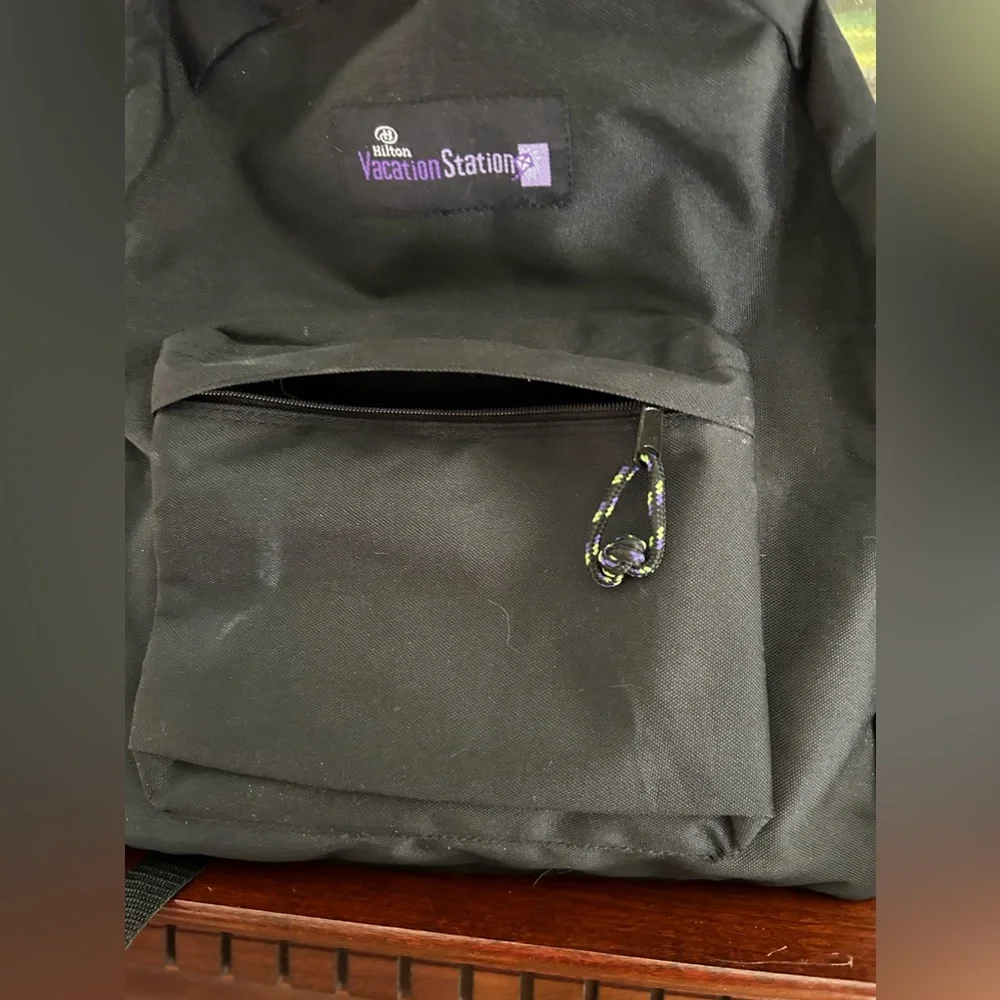 NWOT Fun & Cute black backpack with great front multiple zipper pockets